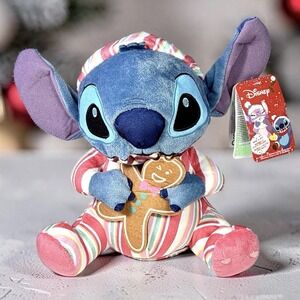 Disney Stitch Christmas Singing Plush Pajamas Gingerbread Cookie Musical w/Tags